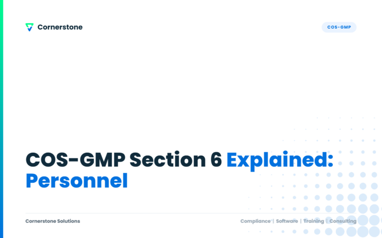 COS-GMP Section 6 Explained: Personnel