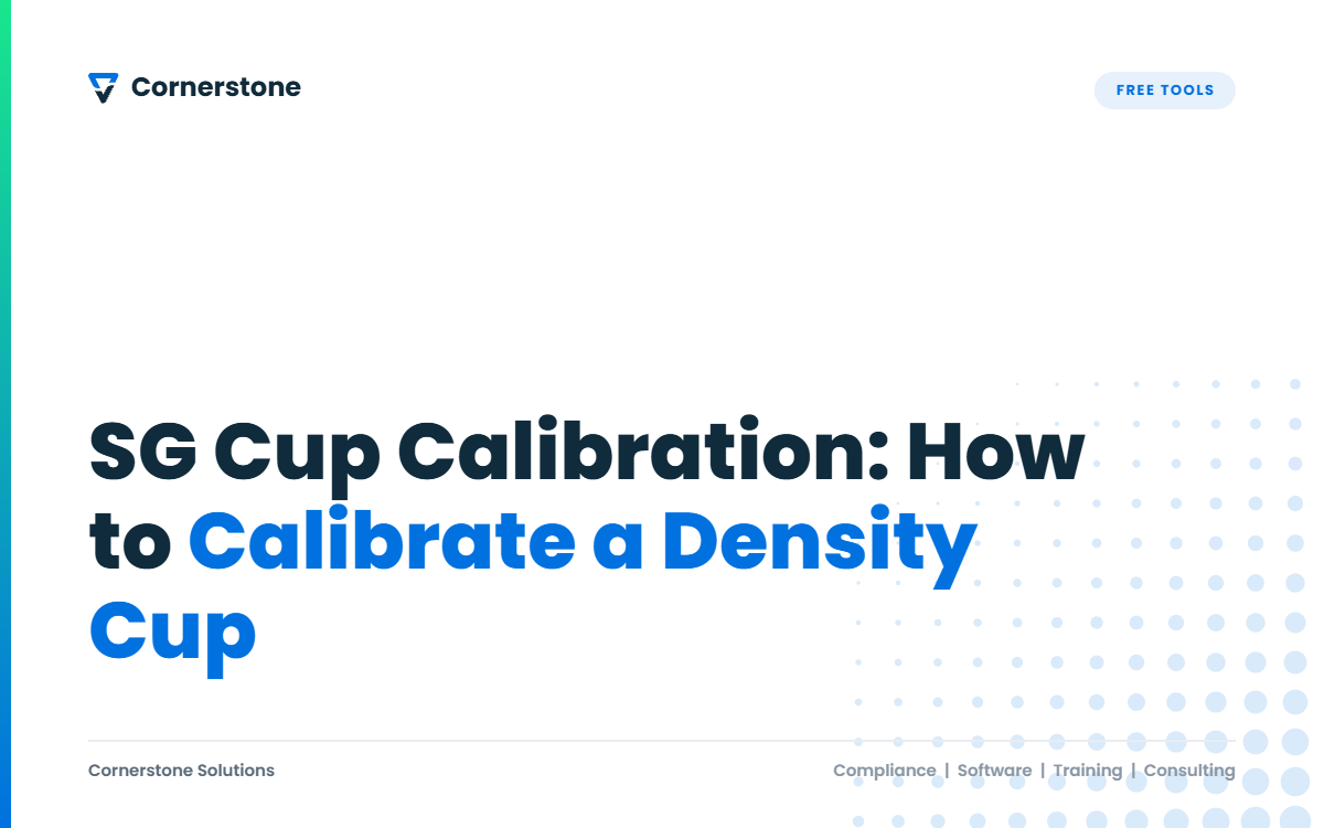 SG Cup Calibration: How to Calibrate a Density Cup